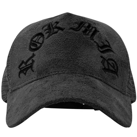 GUNMETAL SUEDE TRUCKER