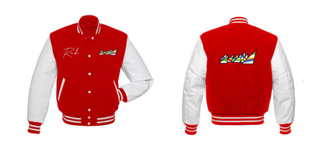 RED LETTERMAN VARSITY JACKET