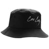 BLACK NYLON BUCKET HAT