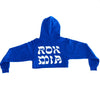 BLUE CROP TOP HOODIE